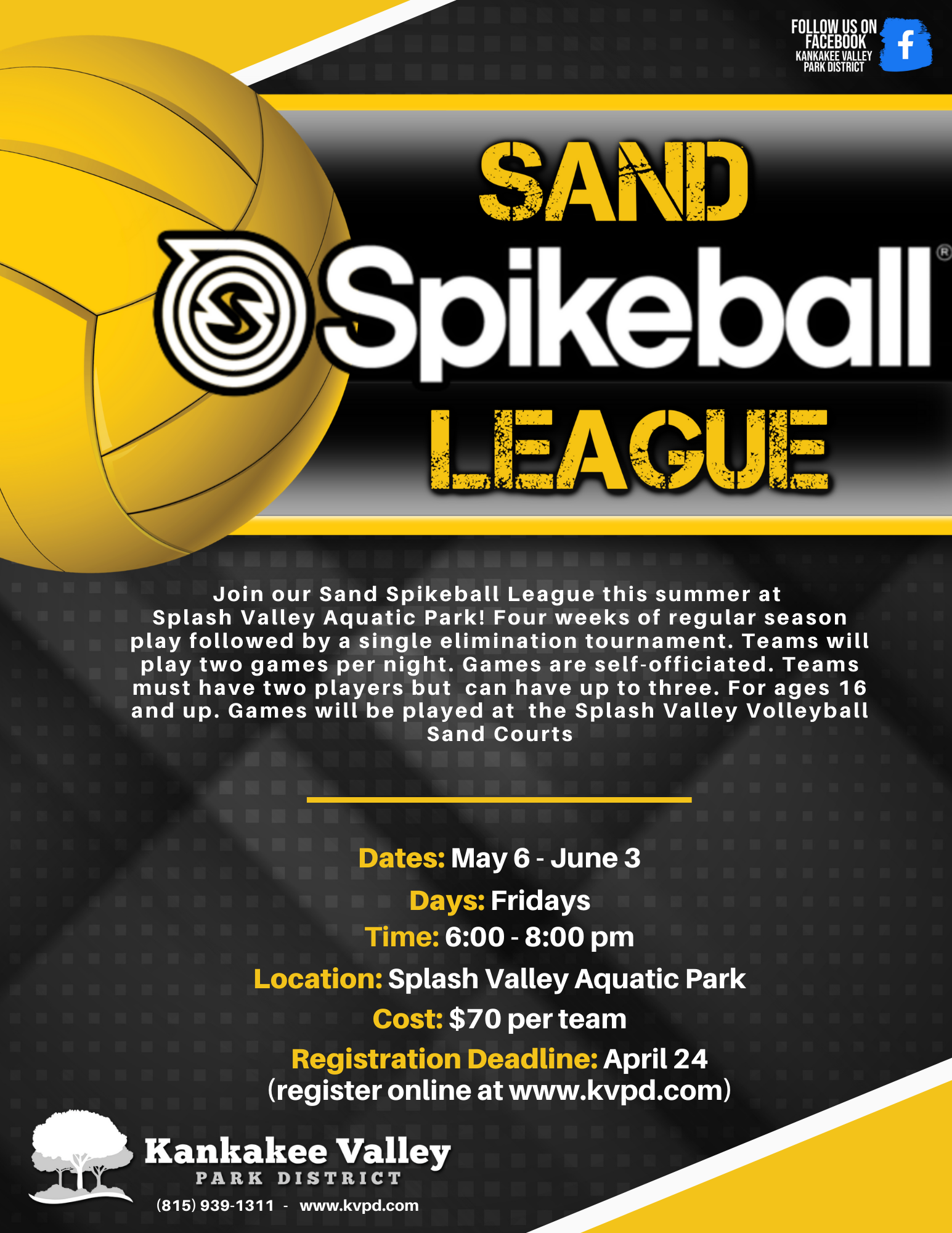 Sand Spikeball League May 06, 2022 Kankakee Valley Park District